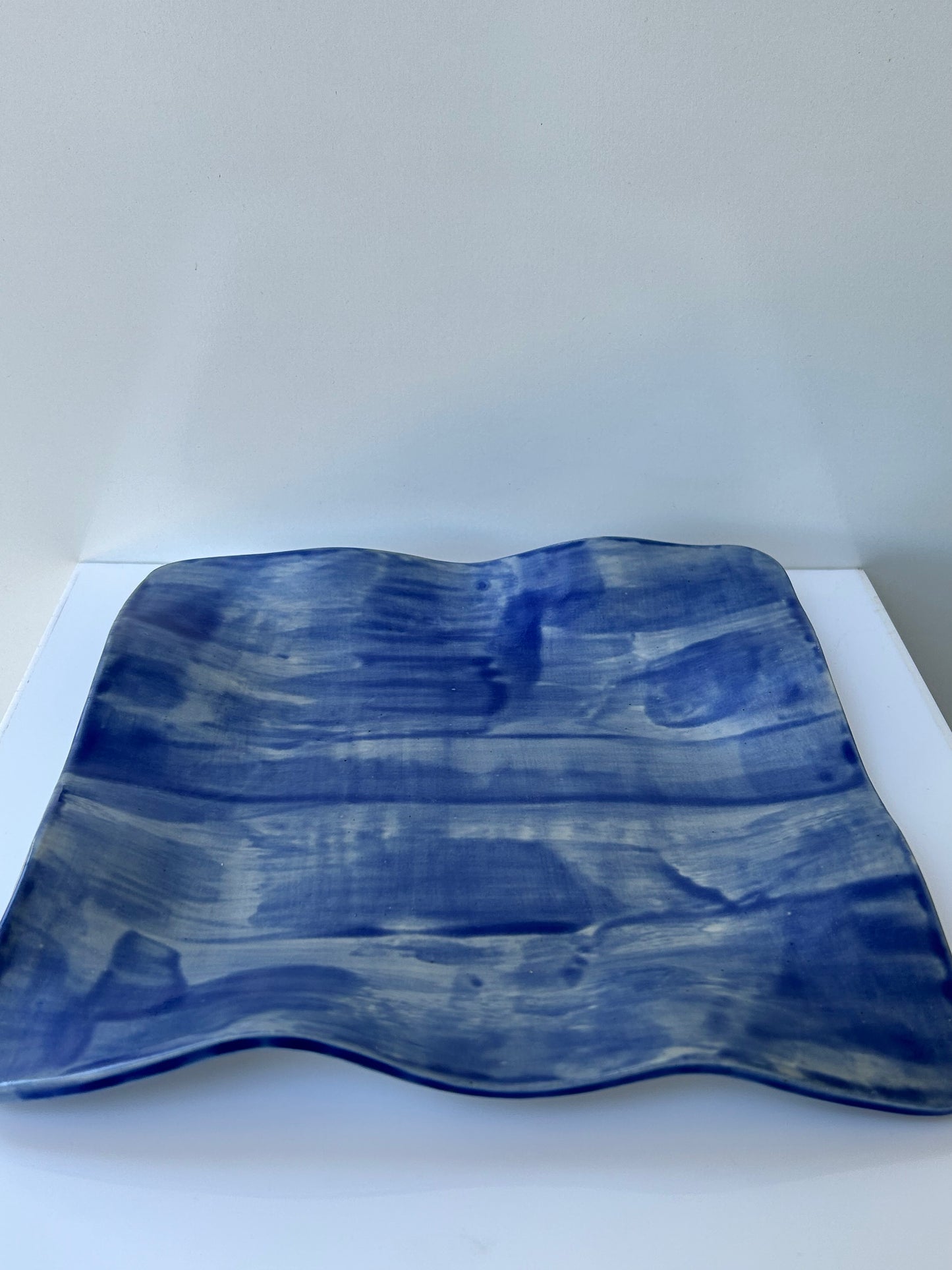 'Wavy Bowl (square)' in Deep Blue