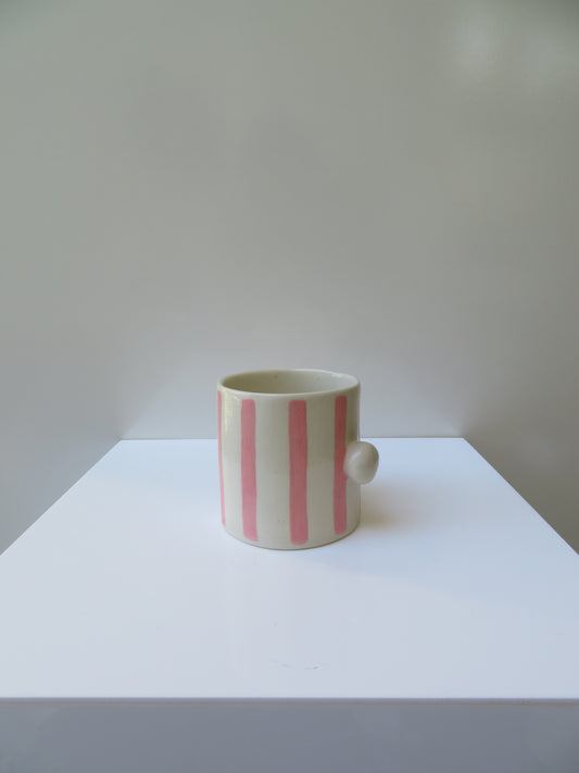 Imperfect ‘Button Mug’ in Soft Pink (Striped)