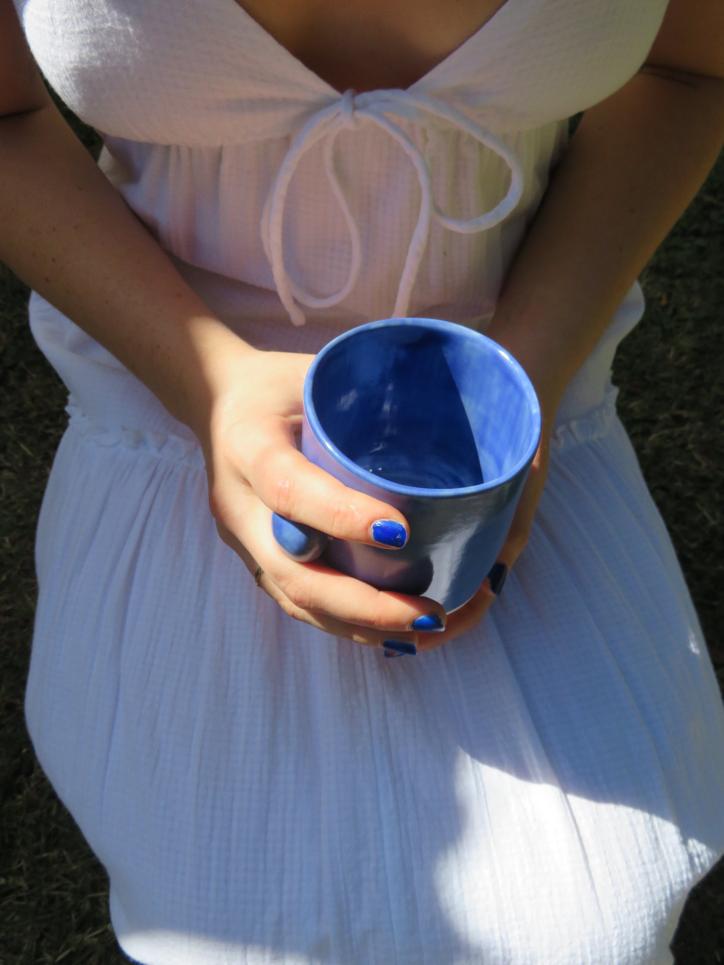 ‘Button Mug’ in Deep Blue