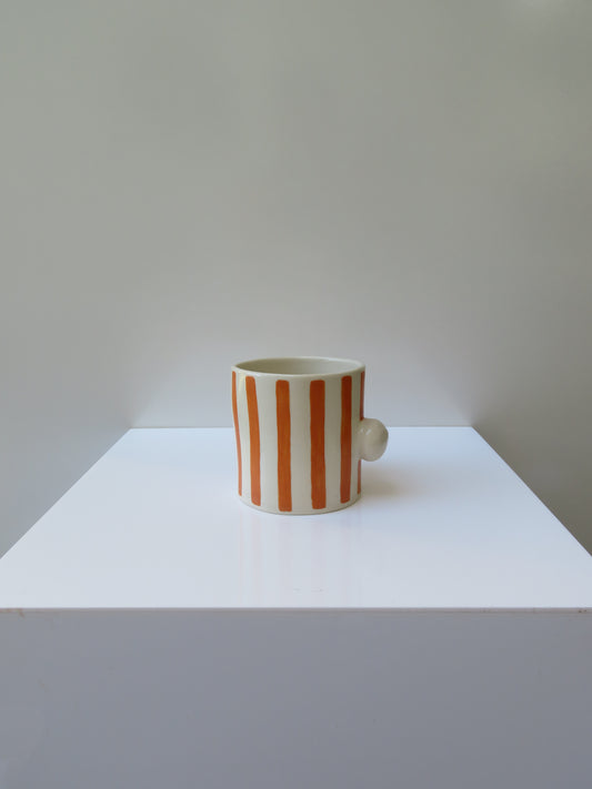 ‘Button Mug’ in Sweet Orange (Striped)
