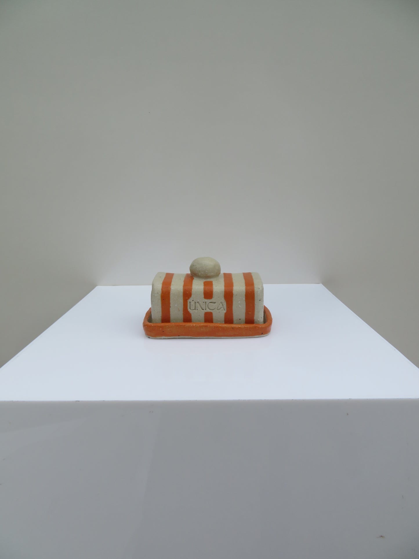 ‘Butter Dish’ in Sweet Orange (Striped)