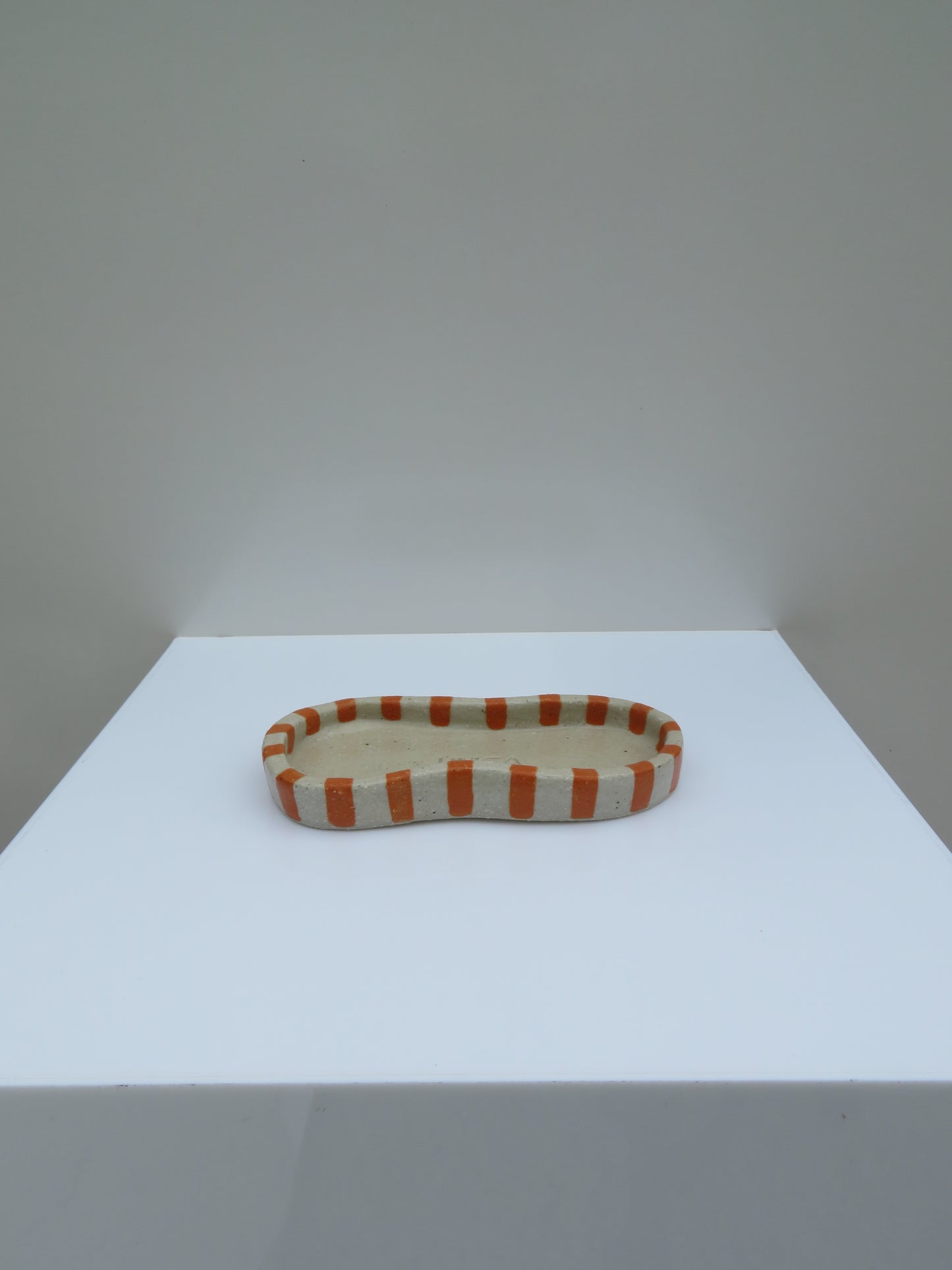 'Waved Jewellery Tray' in Sweet Orange (Striped)