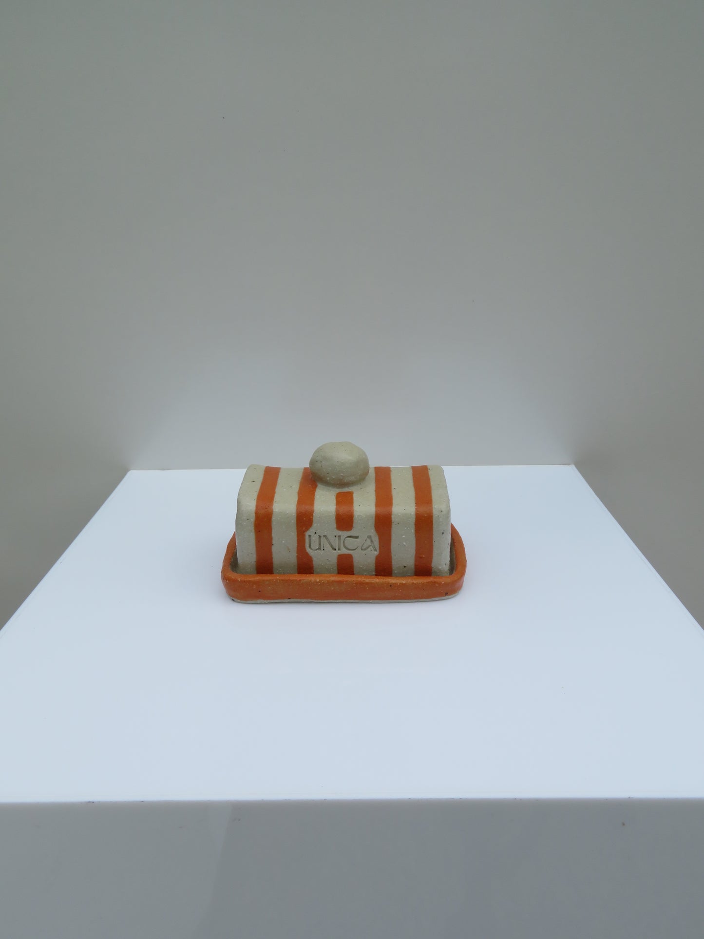 ‘Butter Dish’ in Sweet Orange (Striped)