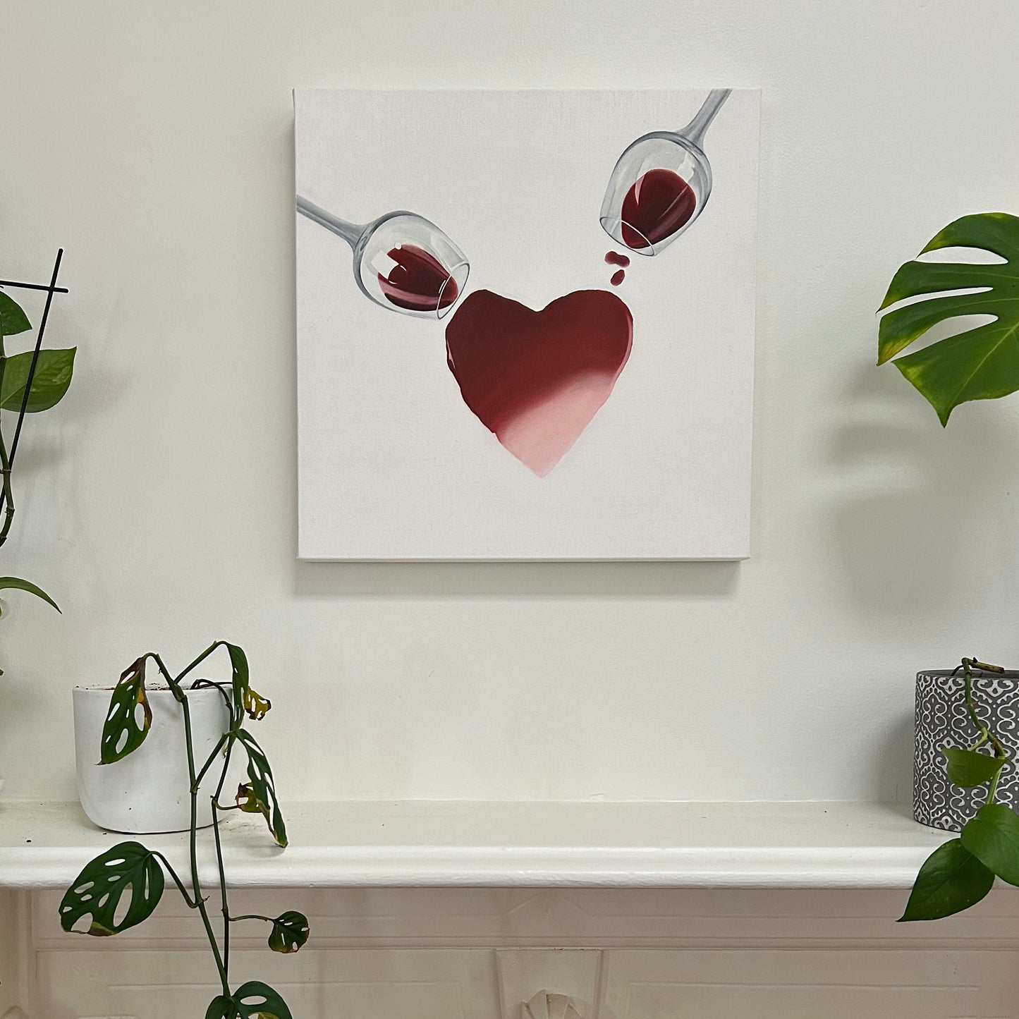 'Red Wine Heart' Original Painting