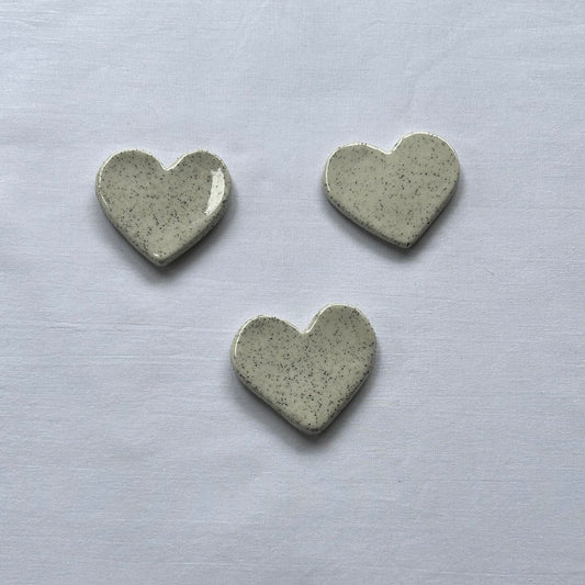 'Love Heart Magnets' in Clear Glaze (3)