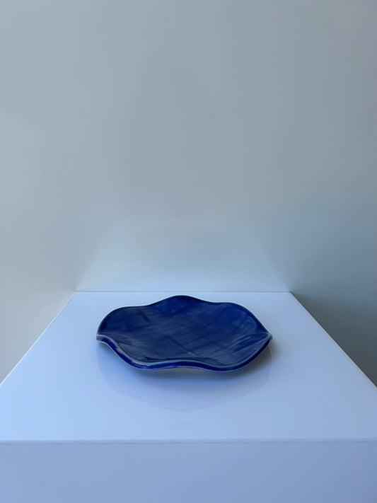 'Small Wavy Bowl' in Deep Blue