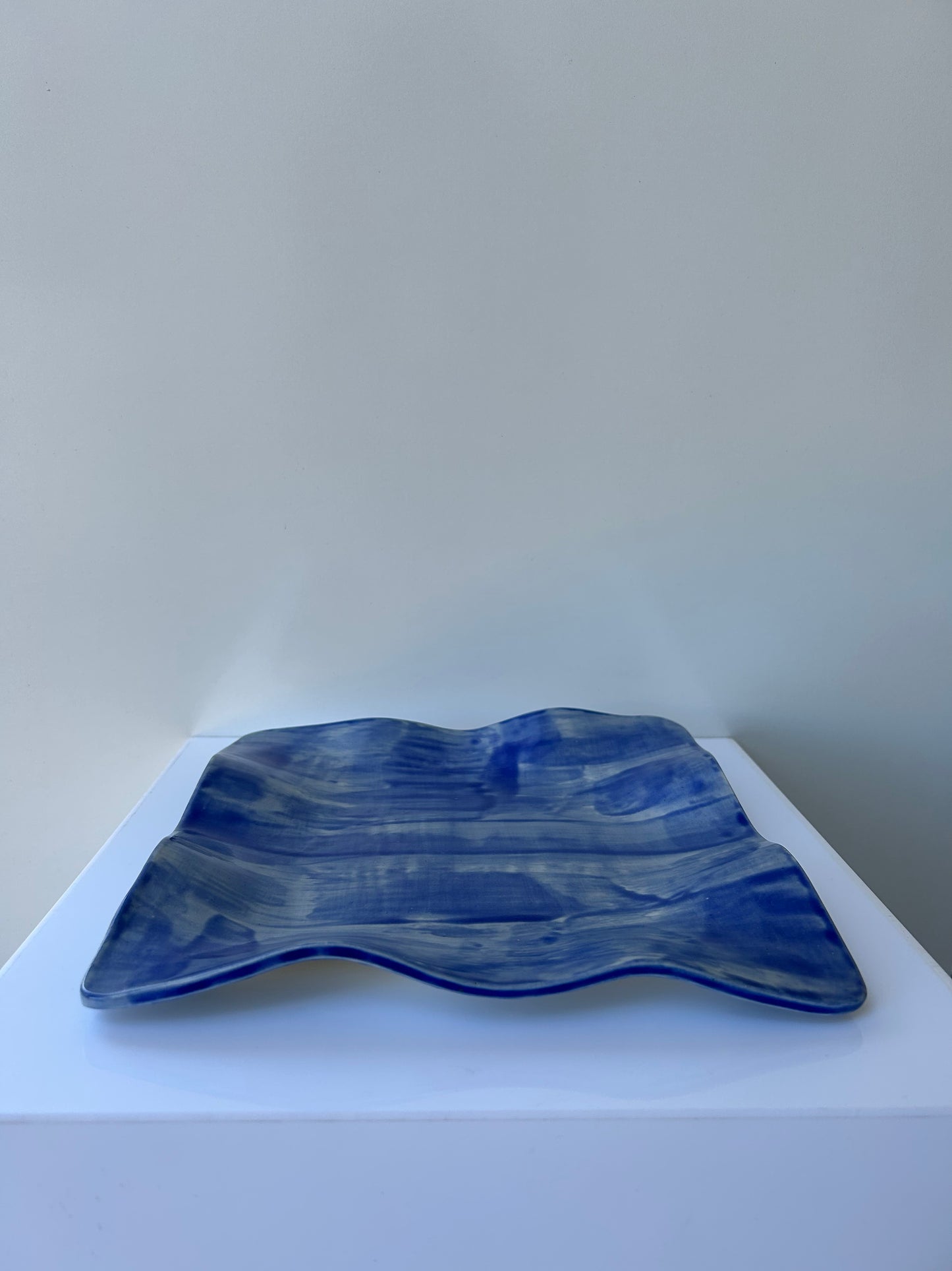 'Wavy Bowl (square)' in Deep Blue