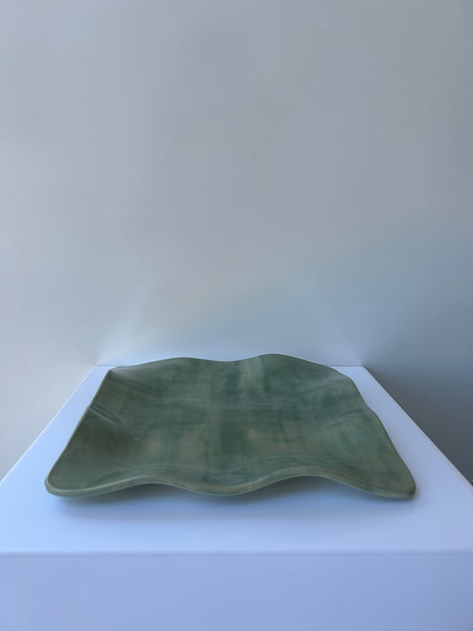 'Wavy Bowl (square)' in Sea Green