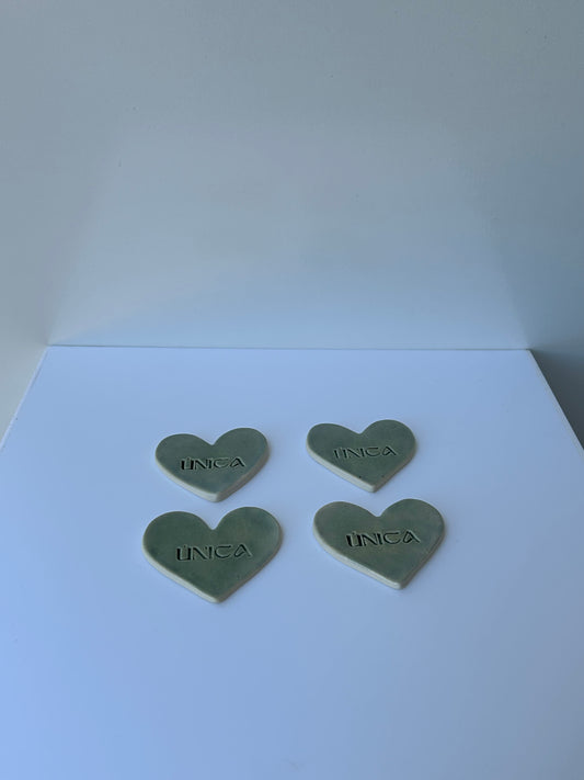 ‘Love Heart Magnets’ in Sea Green (4)